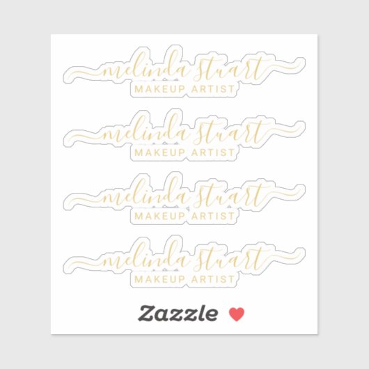 Professionele moderne scriptnaam sticker (Vel)