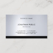Professionele, moderne, Silver Elegant Sjabloon Visitekaartje (Achterkant)