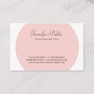 Professionele moderne Sjabloon elegant Blush Pink Visitekaartje