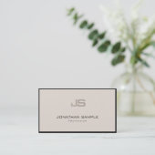 Professionele Moderne Stijlvolle Monogram Duidelij Visitekaartje (Staand voorkant)