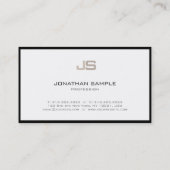 Professionele Moderne Stijlvolle Monogram Duidelij Visitekaartje (Achterkant)