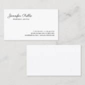 Professionele Moderne Stijlvolle Schone Chique Wit Visitekaartje (Voorkant / Achterkant)