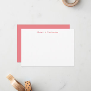 Professionele moderne typografie Roos roze Notitiekaartje