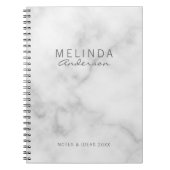 Professionele moderne witte marmer notitieboek (Voorkant)