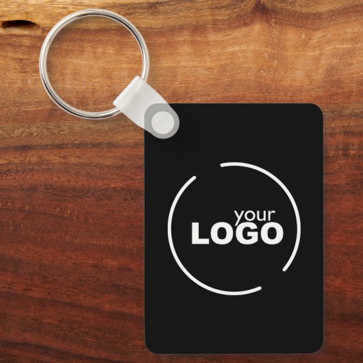 Professionele moderne zakelijke Logo QR-code zwart Sleutelhanger (Voorkant)