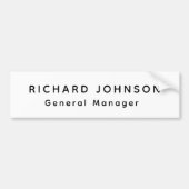 Professionele Moderne Zwart Wit Kantoor Naam Titel Bumpersticker (Voorkant)