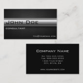 Professionele moderne zwarte koolstofvezel visitekaartje (Voorkant / Achterkant)