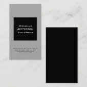 Professionele moderne zwarte minimalist visitekaartje (Voorkant / Achterkant)