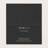 Professionele moderne zwarte minimalist visitekaartjes (Buitenkant ongevouwen)