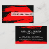 Professionele, moderne zwarte penseelstreek visitekaartje (Voorkant / Achterkant)