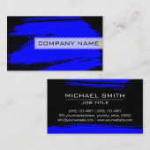 Professionele, moderne zwarte penseelstreek visitekaartje (Voorkant / Achterkant)