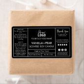 Professionele moderne zwarte Soy Candle Labels (Insitu)