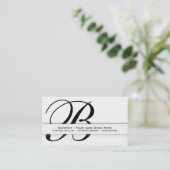 Professionele monogram "B"-business CUSTOM Visitekaartje (Staand voorkant)