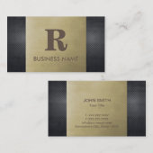 Professionele monogram Bronze & Metal Visitekaartje (Voorkant / Achterkant)