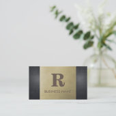 Professionele monogram Bronze & Metal Visitekaartje (Staand voorkant)