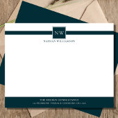 Professionele Monogram Business Flat Note Card Notitiekaartje