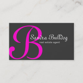 Professionele monogram Elegant Real Estate Pink. Visitekaartje