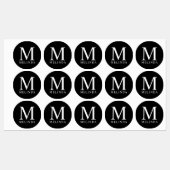 Professionele monogram- en naamzwarte labels (Vel)