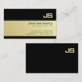 Professionele Monogram Gold Look Design Plain Luxe Visitekaartje (Voorkant / Achterkant)