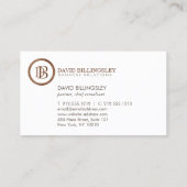 Professionele Monogram Logo in Woodgrain Design Visitekaartje (Achterkant)