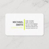 Professionele Monogram Modern Chartreuse Stripes Visitekaartje (Achterkant)