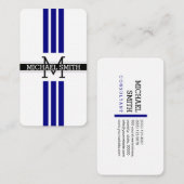 Professionele monogram Moderne marineschepen Visitekaartje (Voorkant / Achterkant)