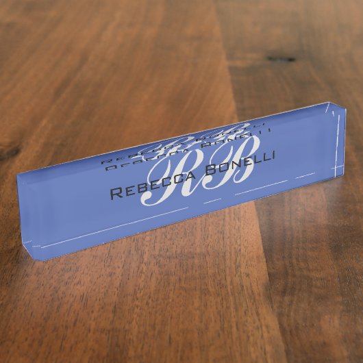 Professionele Monogram Naam Initialen Duidelijk St Naambordje (Zijkant)