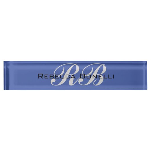 Professionele Monogram Naam Initialen Duidelijk St Naambordje (Voorkant)