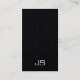 Professionele Monogrammed Verticaal Premium Zwart Visitekaartje