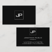 Professionele monogrammen, modern zwart en wit visitekaartje (Voorkant / Achterkant)