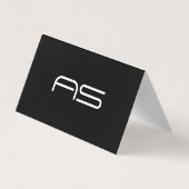 Professionele monogrammen QR-code zwart en wit Visitekaartjes (Achterkant)