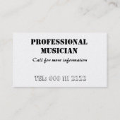Professionele muzikant visitekaartje (Achterkant)