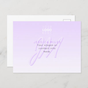 Professionele naam & Slogan Sjabloon   Licht Paars Briefkaart