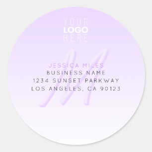 Professionele naam & Slogan Sjabloon   Licht Paars Ronde Sticker