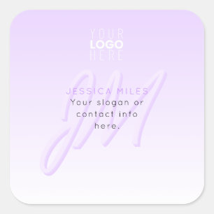 Professionele naam & Slogan Sjabloon   Licht Paars Vierkante Sticker