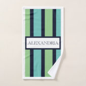 Professionele Named Classic Green Sage, Navy & Bla Bad Handdoek (Handdoek)