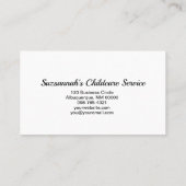 Professionele Nanny Custom Oval Photo QR Code Visitekaartje (Achterkant)