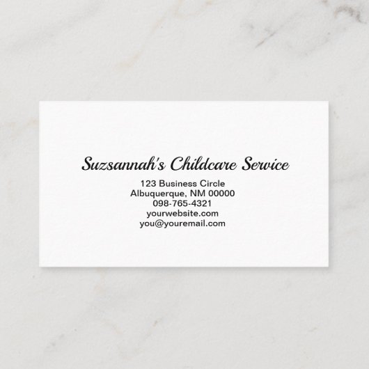 Professionele Nanny Custom Oval Photo QR Code Visitekaartje (Achterkant)