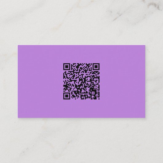 Professionele Nanny Custom Photo Paars QR Code Visitekaartje (Achterkant)