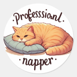 Professionele Napper Cat Sticker Gezellige Ginger 