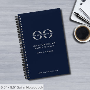 Professionele Navy Blue Logo Notitieboek