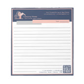 Professionele Navy Blue Roos Gold House Logo bekle Notitieblok (Voorkant)