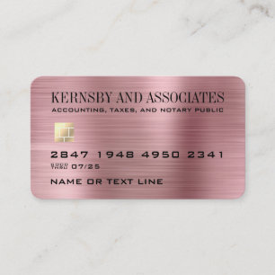 Professionele nep-metalen roze creditcardstijl visitekaartje
