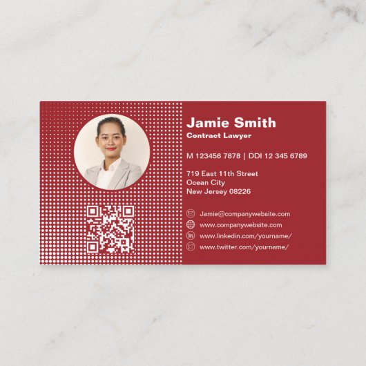 Professionele notaris Advocaat Rode Visitekaartje Klantenkaartje (Achterkant)