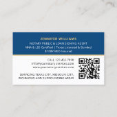 Professionele Notaris Openbare Foto QR Code Blauw Visitekaartje (Achterkant)