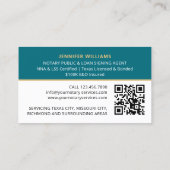 Professionele notaris openbare foto QR-code Blauwg Visitekaartje (Achterkant)