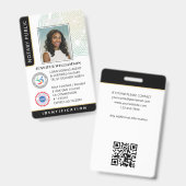 Professionele Notaris Openbare Foto QR Code ID Zwa Badge (Voor- en achterkant)