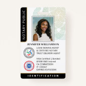 Professionele Notaris Openbare Foto QR Code ID Zwa Badge (Voorkant)