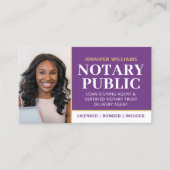 Professionele notaris Openbare foto QR-code Paarse Visitekaartje (Voorkant)