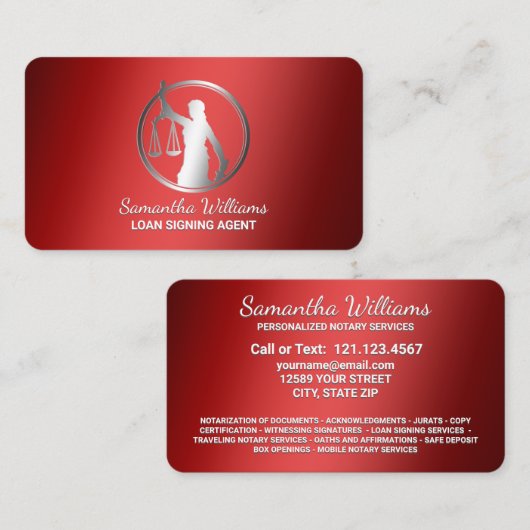 Professionele notaris visitekaartje (Voorkant / Achterkant)